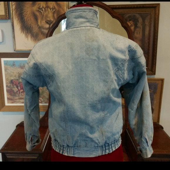 RARE 1980s Gearing Up Denim Jacket - Picture 3 of 16